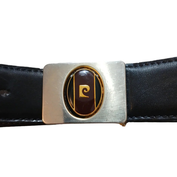 Vintage Pierre Cardin Black Leather Belt Men's size XXL 44 in long - Picture 5 of 12
